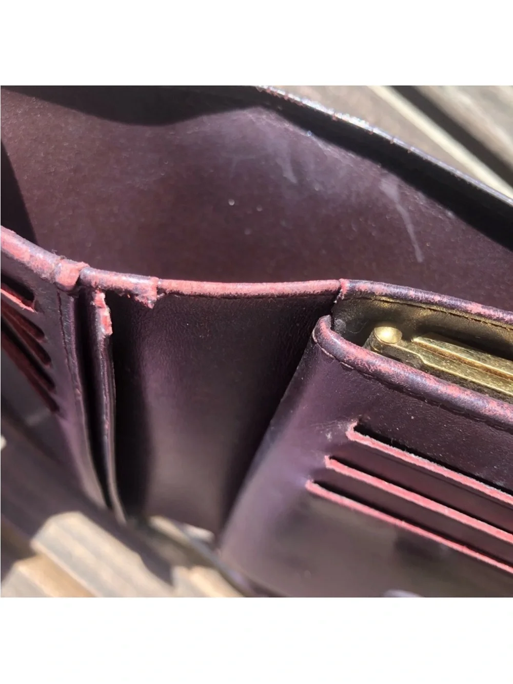 Louis Vuitton Vernis Patent Leather Wallet in Bordeaux Shine